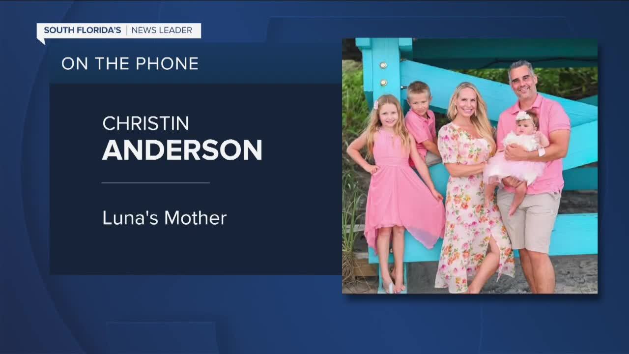 Christin Anderson, Luna's mother, pictured with family during telephone interview