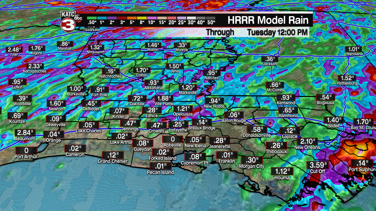 Extended HRRR Accumulation Acadiana.png
