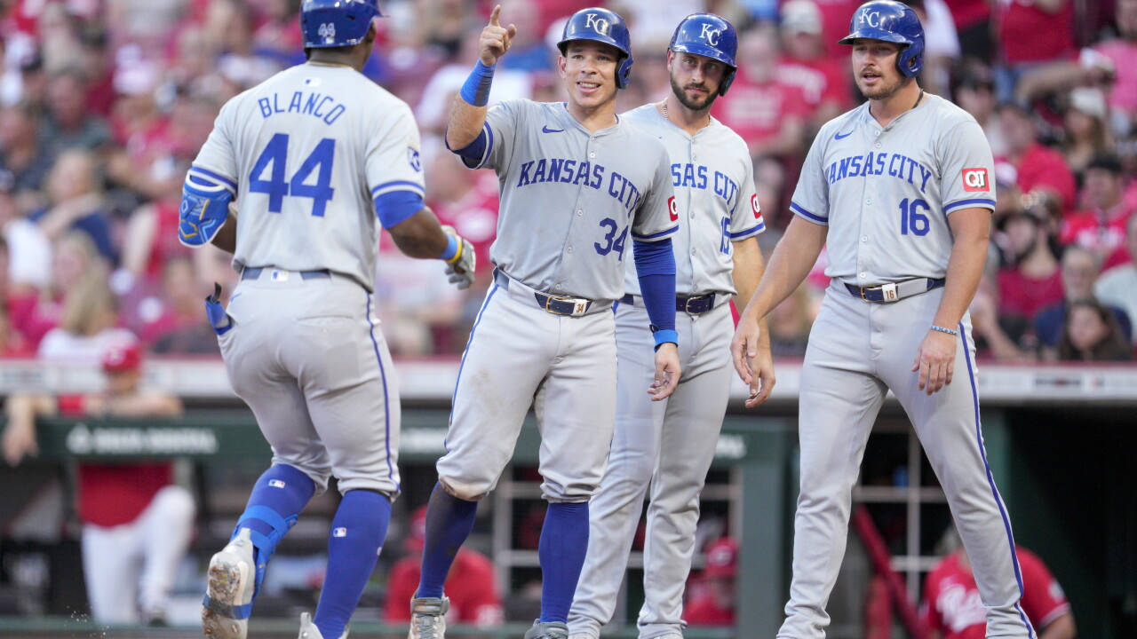 Roals Reds Dairon Blanco hits 1st career grand slam as the Royals rout Reds 13-1