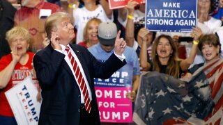 President Trump at a rally in Arizona.