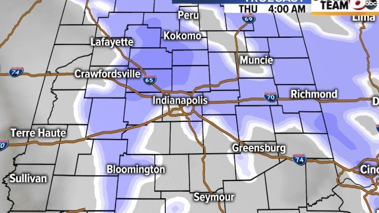 When you can expect to see snow Thursday morning