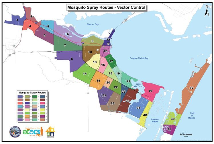 Mosquito spray routes map