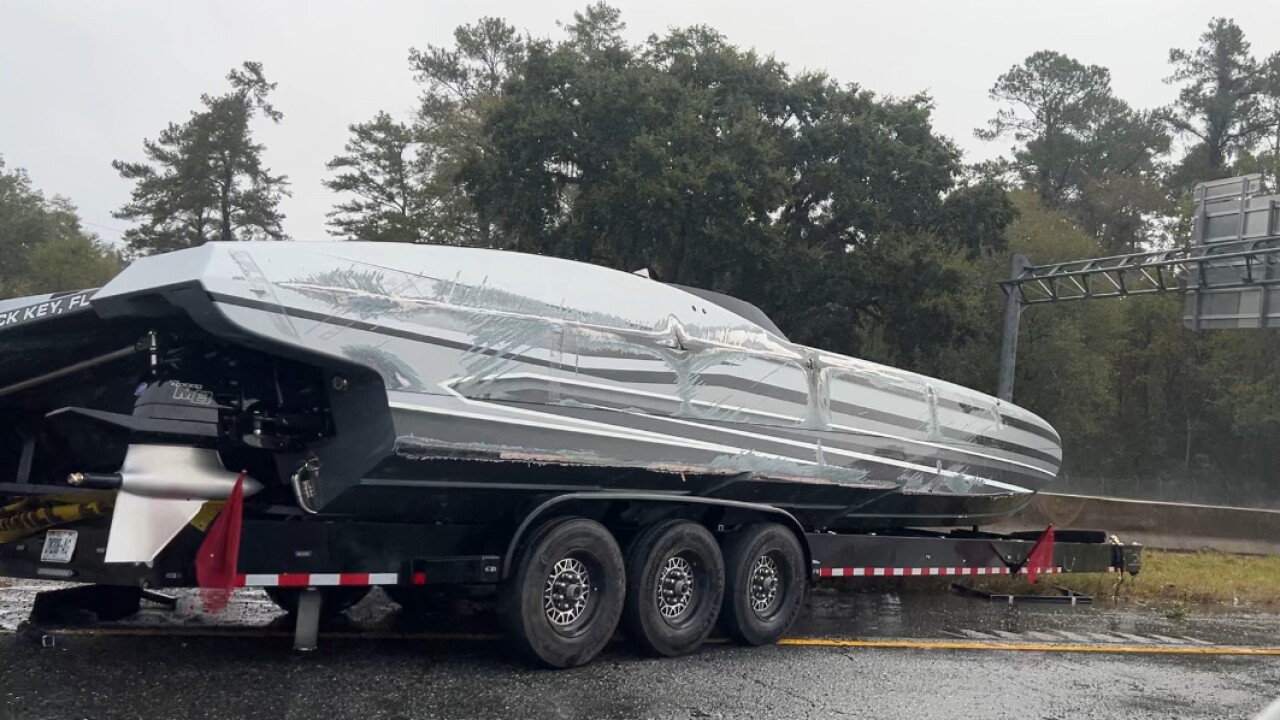 truck carrying boat 