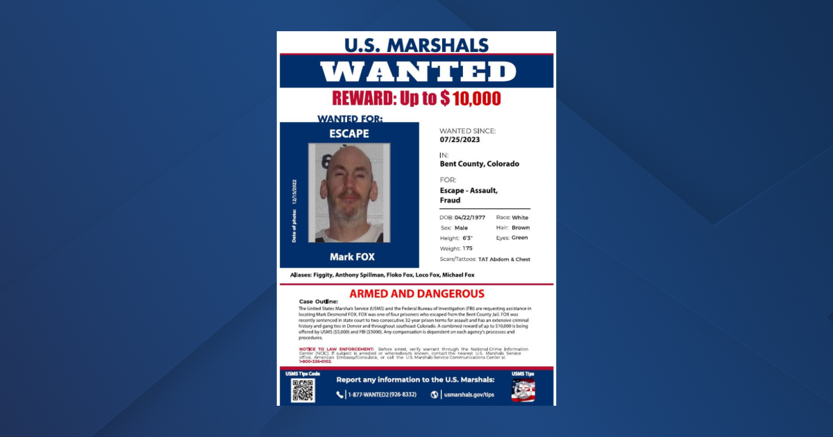 Reward offered for man who escaped from the Bent County Jail last month - Vimarsana News