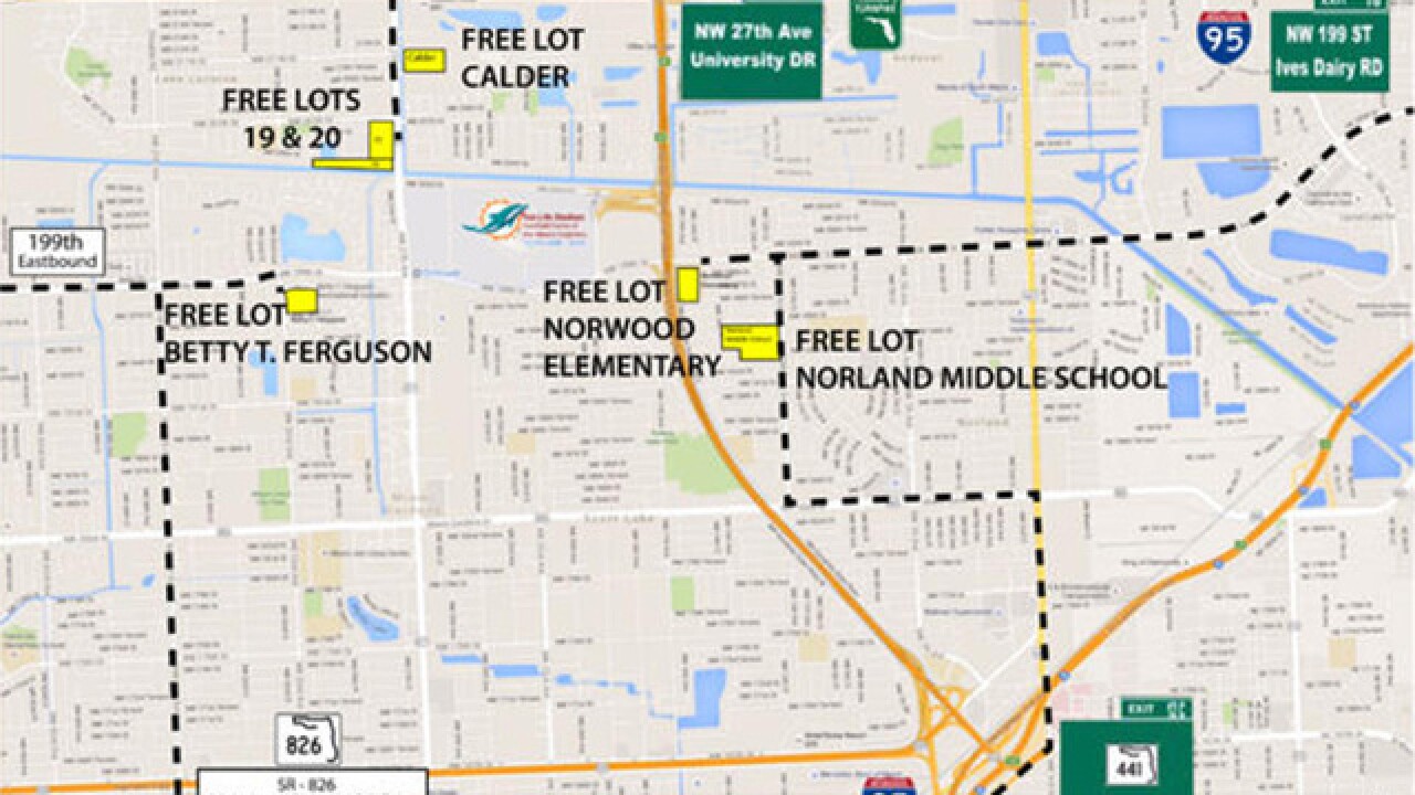 Dolphins Open 6 Free Parking Lots For Monday Dolphins Open 6 Free Parking Lots For Monday