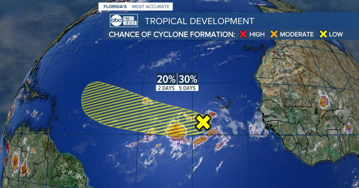 Development chances decrease for tropical wave off African coast