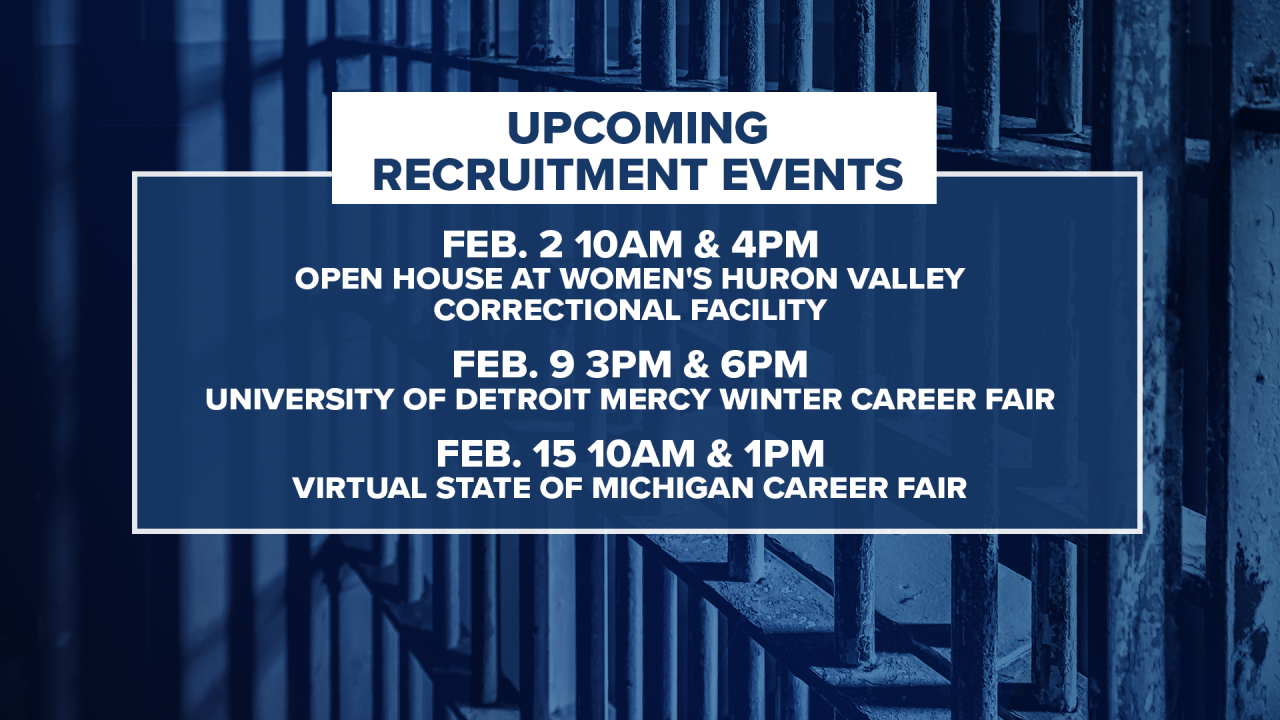 Upcoming MDOC recruitment events