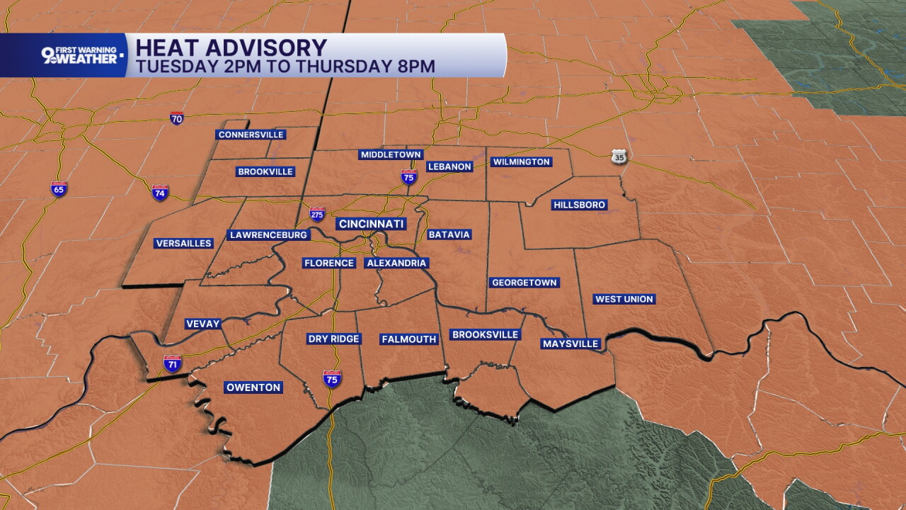 Heat Advisory until Thursday evening