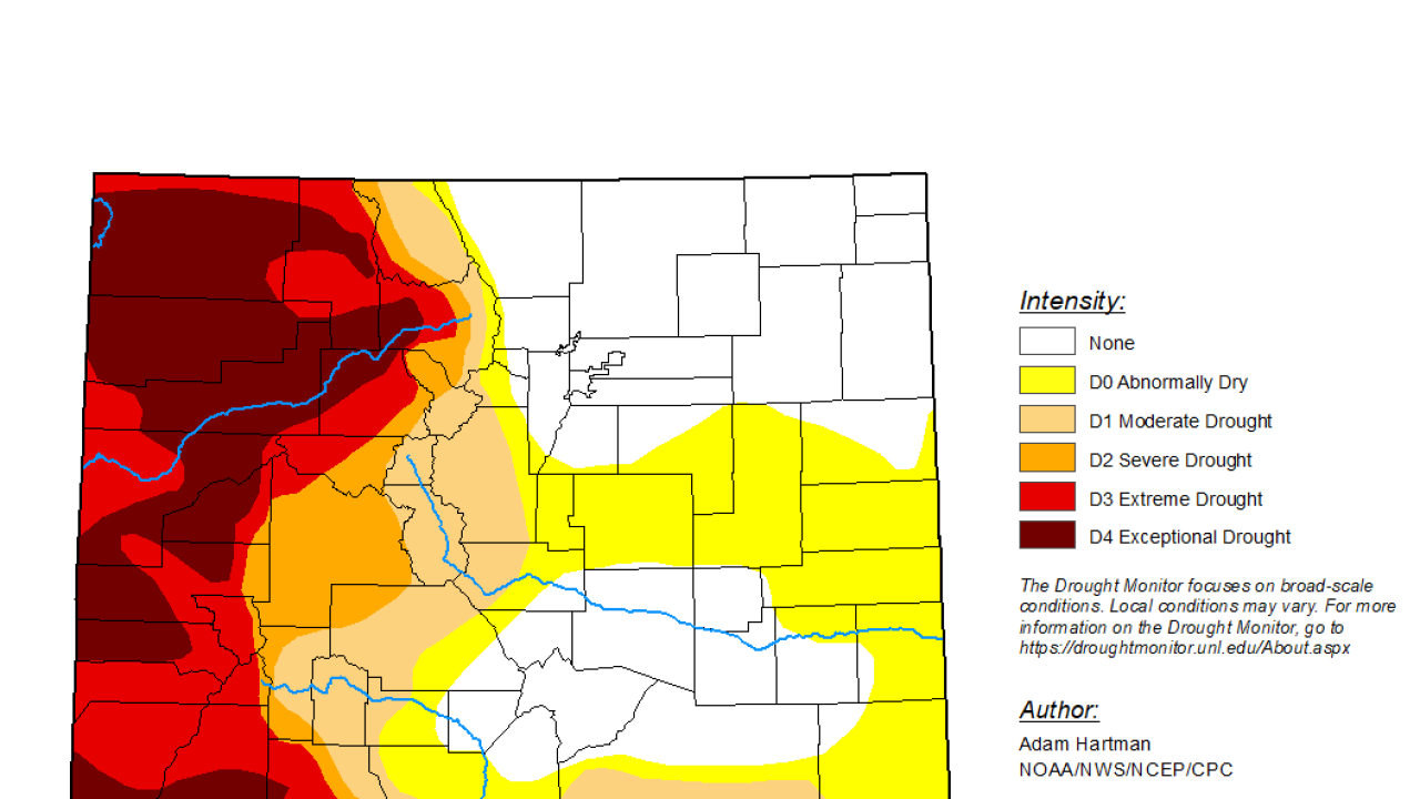 Drought conditions continue to improve in eastern Colorado, remain dire on Western Slope