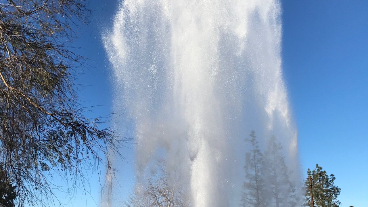 Broken fire hydrant in Poway