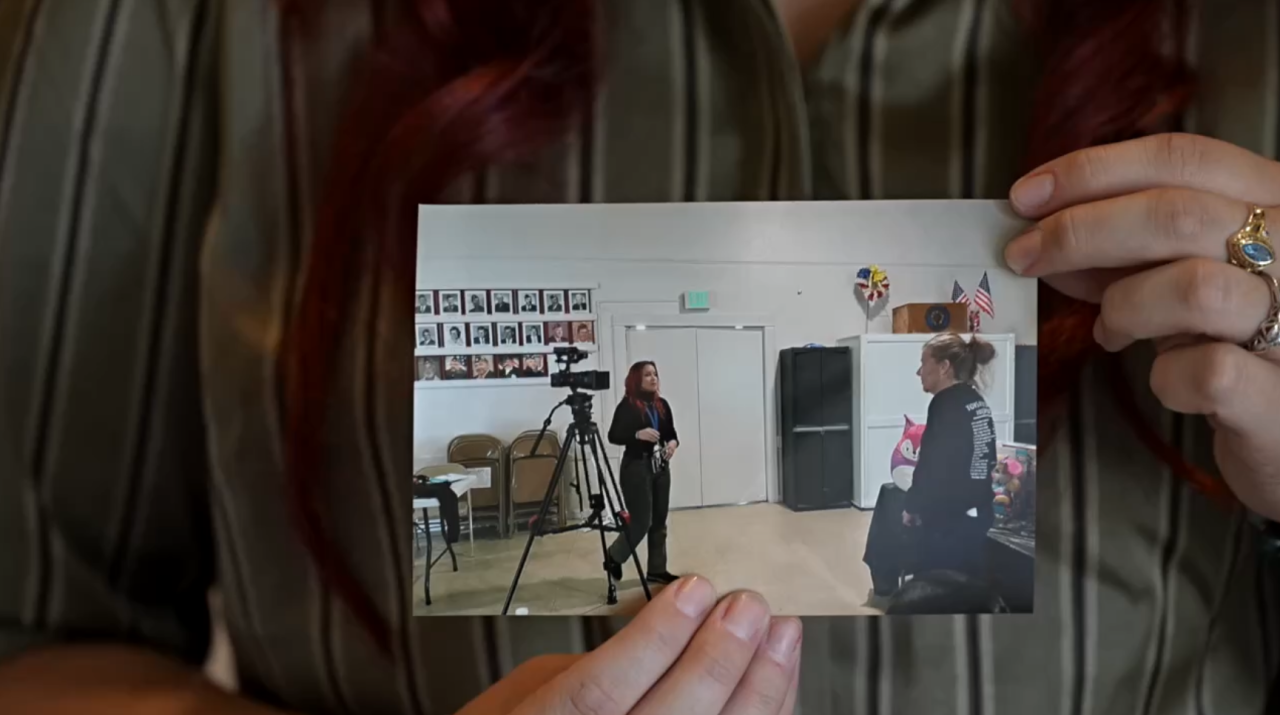 Neighborhood News Reporter Ruby Rivera with a pic of her interviewing Ginda Adkins a few weeks ago back when the community of Delano was raising money for her cancer treatment.