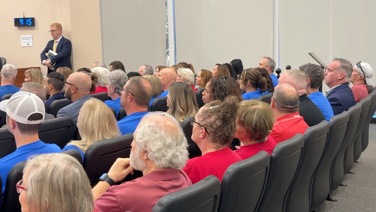 Blue and Red Shirts at the Hearing