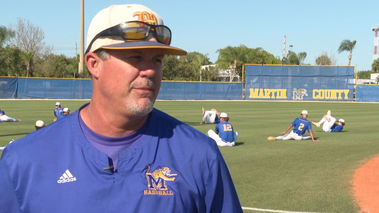 Martin County High School baseball coach Brett Hawkins discusses the importance of rivalry games ahead of a matchup with South Fork on April 5, 2024.