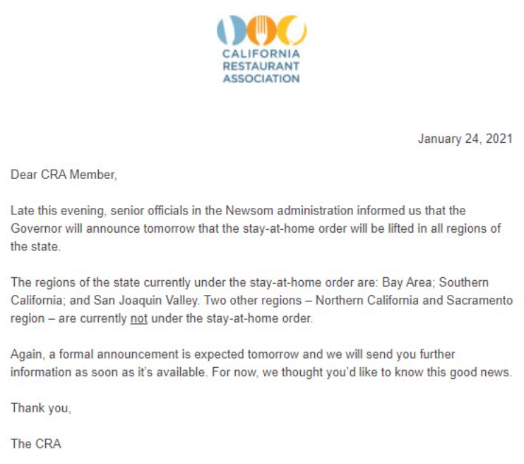 CA Restaurant Association