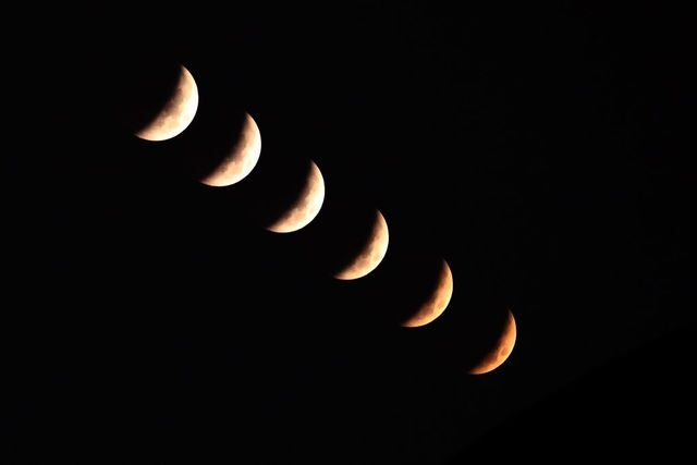 Photos: Lunar eclipse offers thrilling views of 'blood moon' across the world