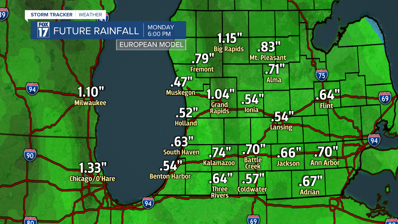 Rainfall Saturday-Sunday