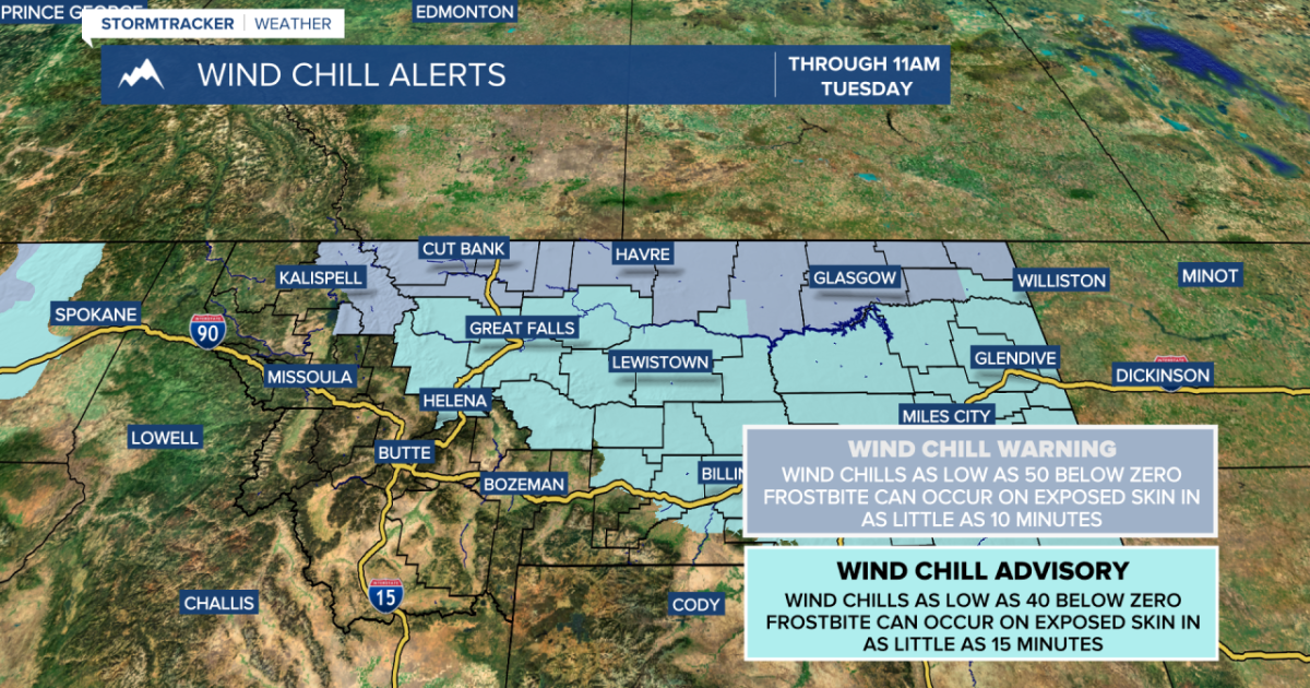 Dangerous wind chills through Tuesday, some relief in the new year
