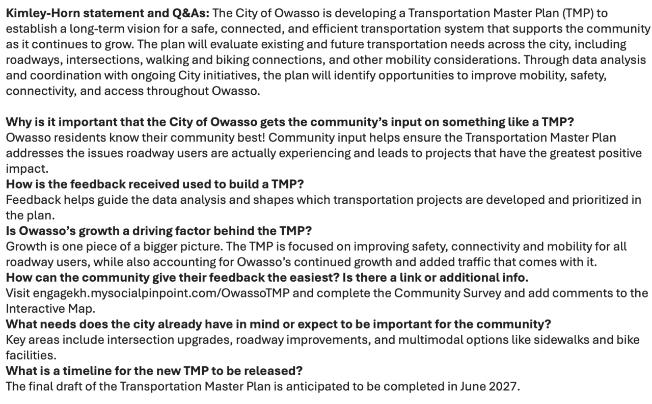 Kimley-Horn Statement