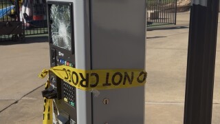 shattered parking meter 