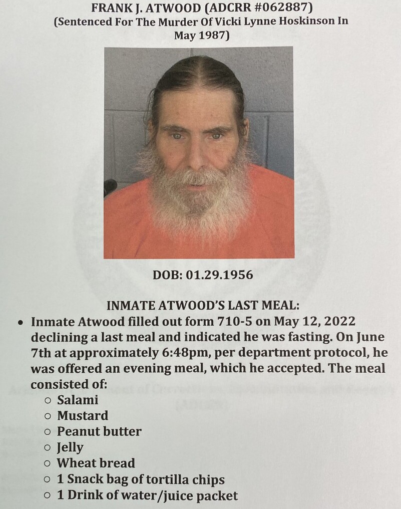 Frank Atwood Last Meal