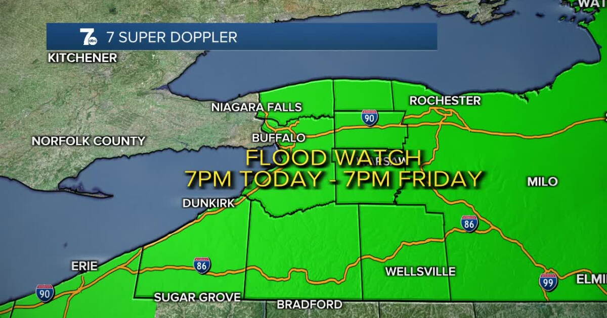 Flood Watch posted for all of WNY beginning Wednesday evening