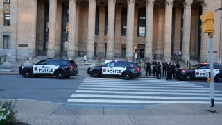 Buffalo Police gathered at the scene
