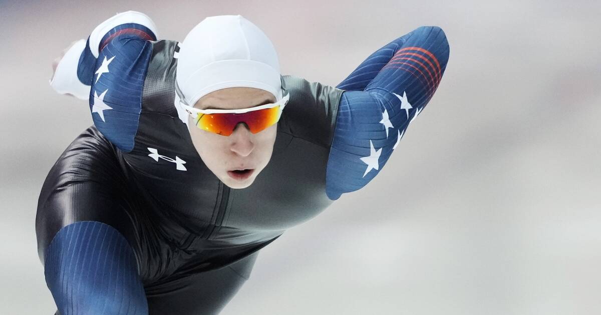 Wisconsin native Jordan Stolz finishes in third place in US Olympic Speed Skating Trials at Pettit Ice Center