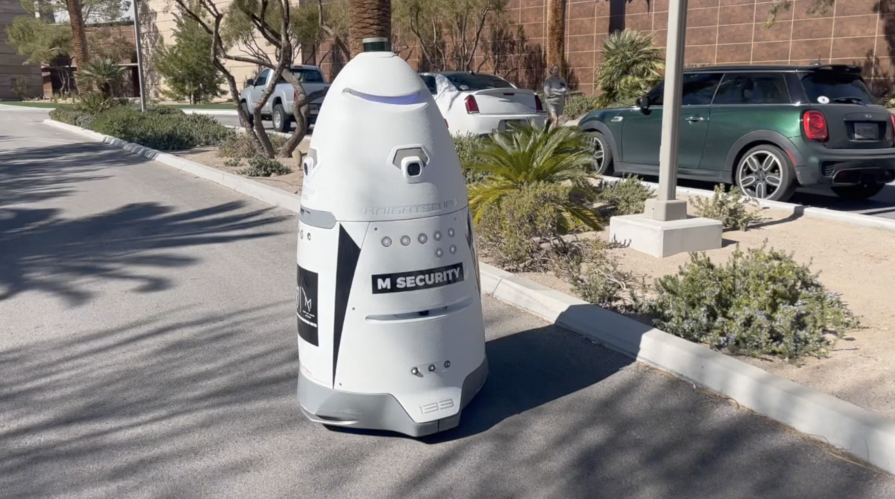 M-Bot patrolling M Resorts Parking Lot