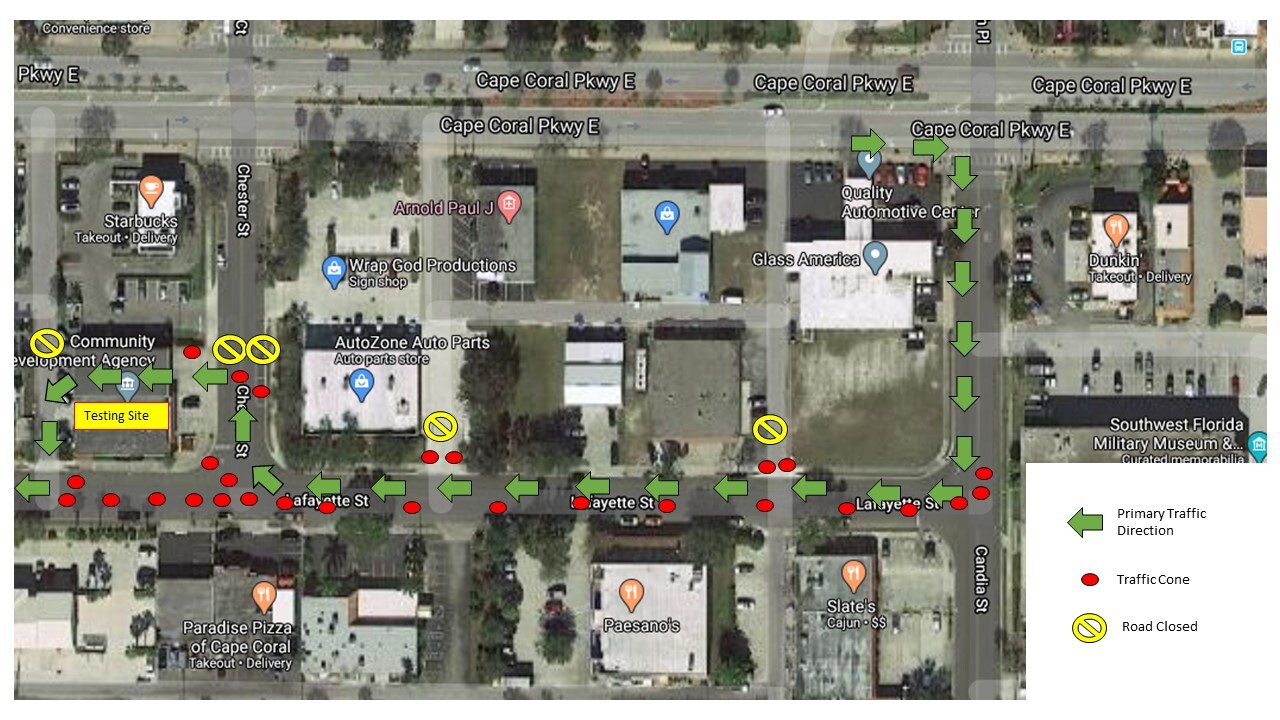 Traffic Plan Coronavirus testing site