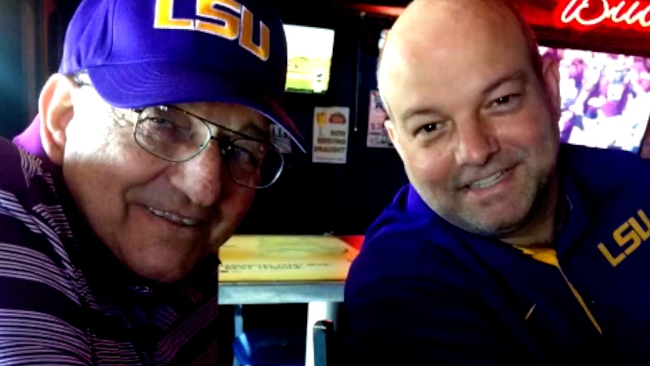 Jim Lucas with his father