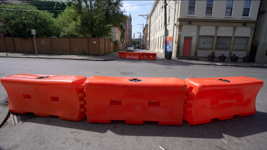 Cincinnati crews installed barriers on Republic Street on May 13, 2024 to disrupt an open-air drug market, as part of a larger plan to bring peace to this north Over-the-Rhine neighborhood.