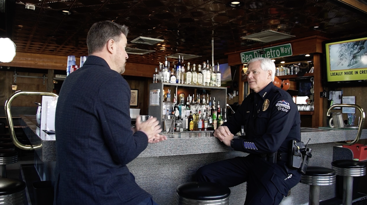 Discussion with new Edgewater chief of police