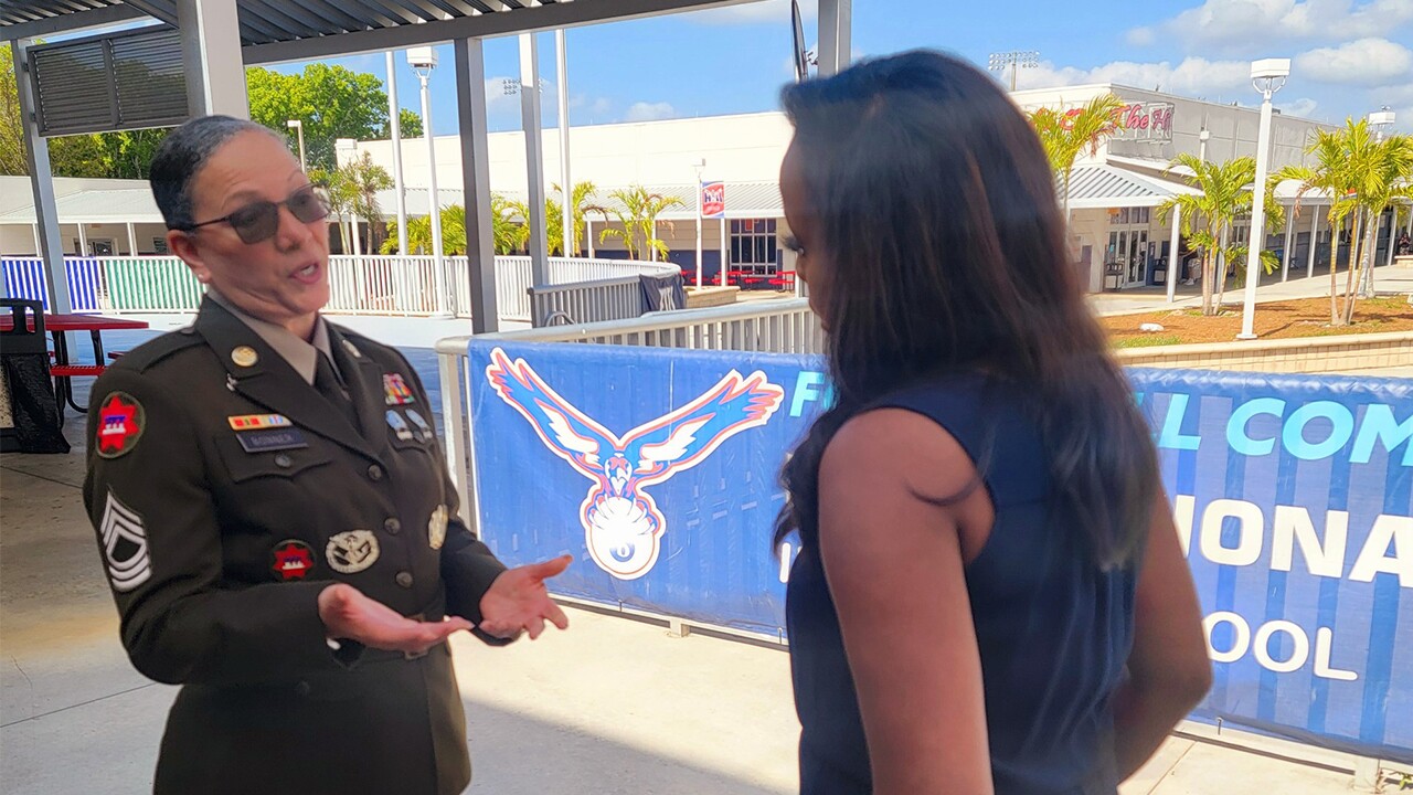 MSG (R) Margarita Bonner tells WPTV Anchor Hollani Davis her second calling as a teacher was a way to continue service to her country.jpg