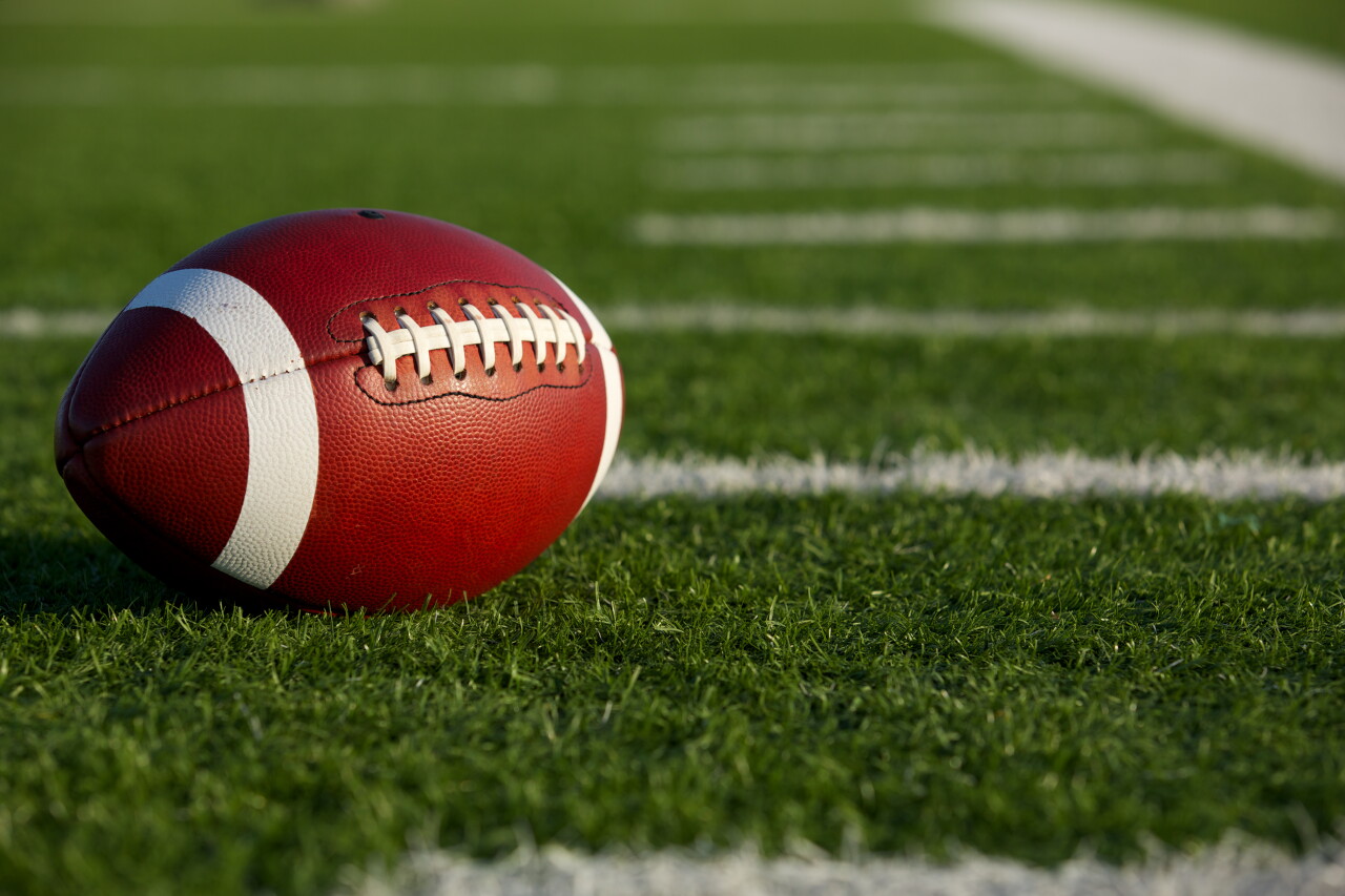 American,Football,On,The,Field,Near,The,Hashmarks,Or,Yard