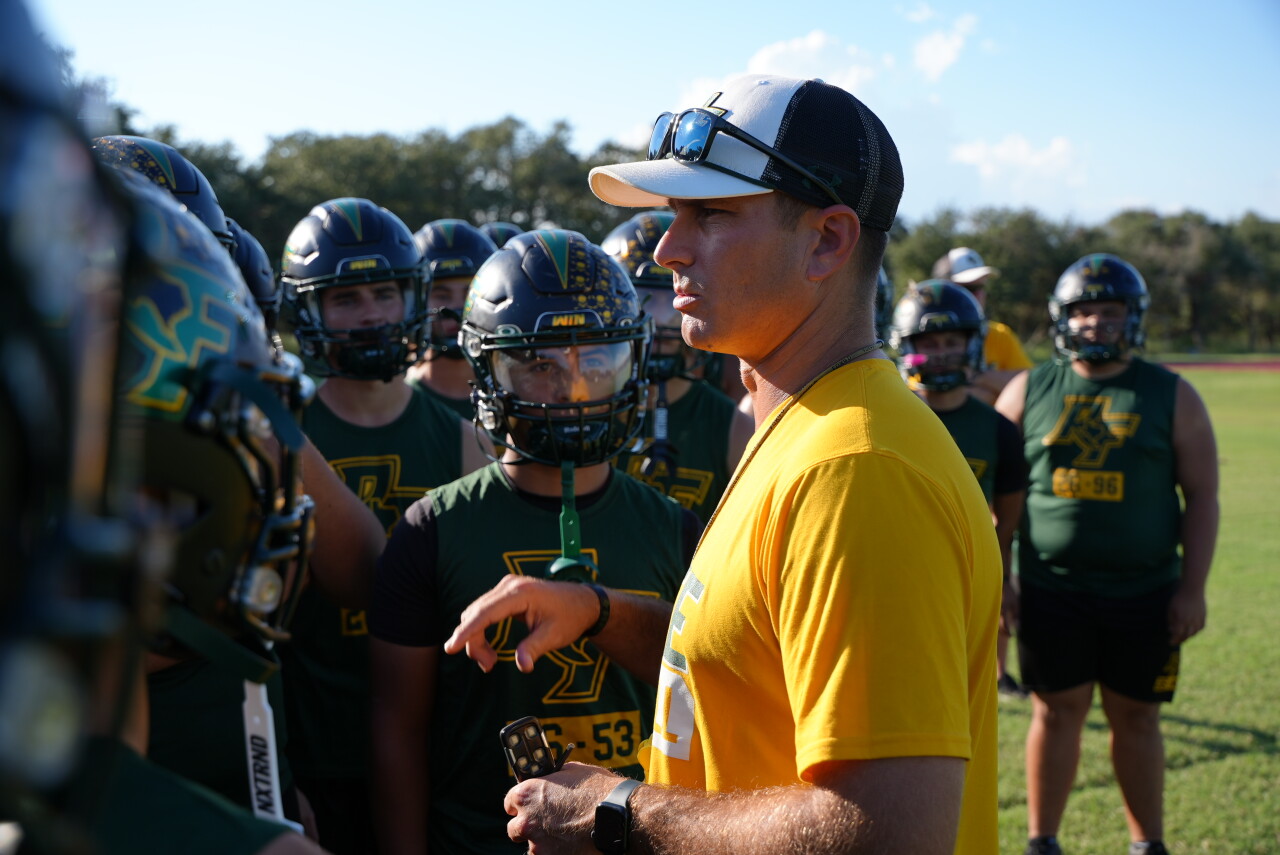 Rockport-Fulton football head coach Eric Soza