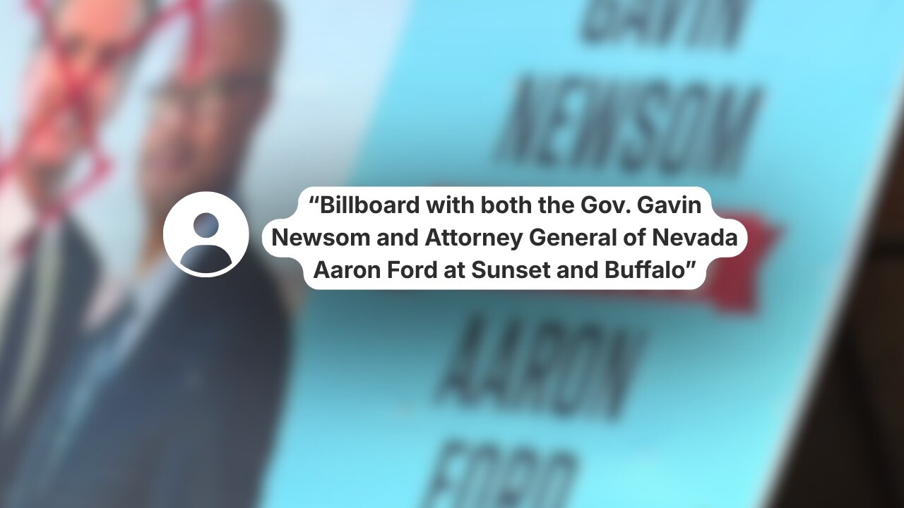 Repairs underway after hate symbol appears on political billboard in Las Vegas