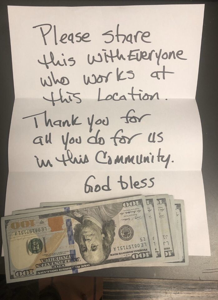 Nice donation at Santiago's during COVID-19