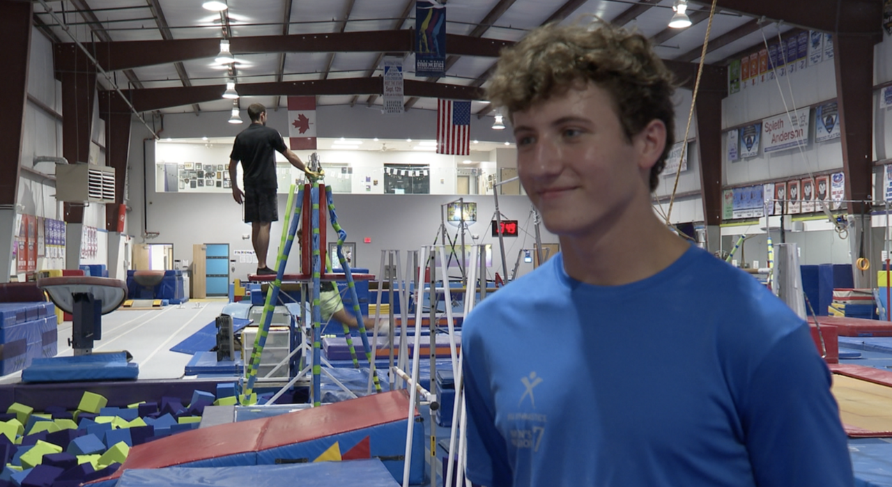 15-year-old Brayden Wilhelm has been motivated by the performance of the Men's Olympic gymnastics team this year