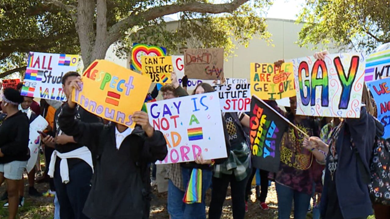 Students across Tampa Bay protest 'Don't Say Gay' bill