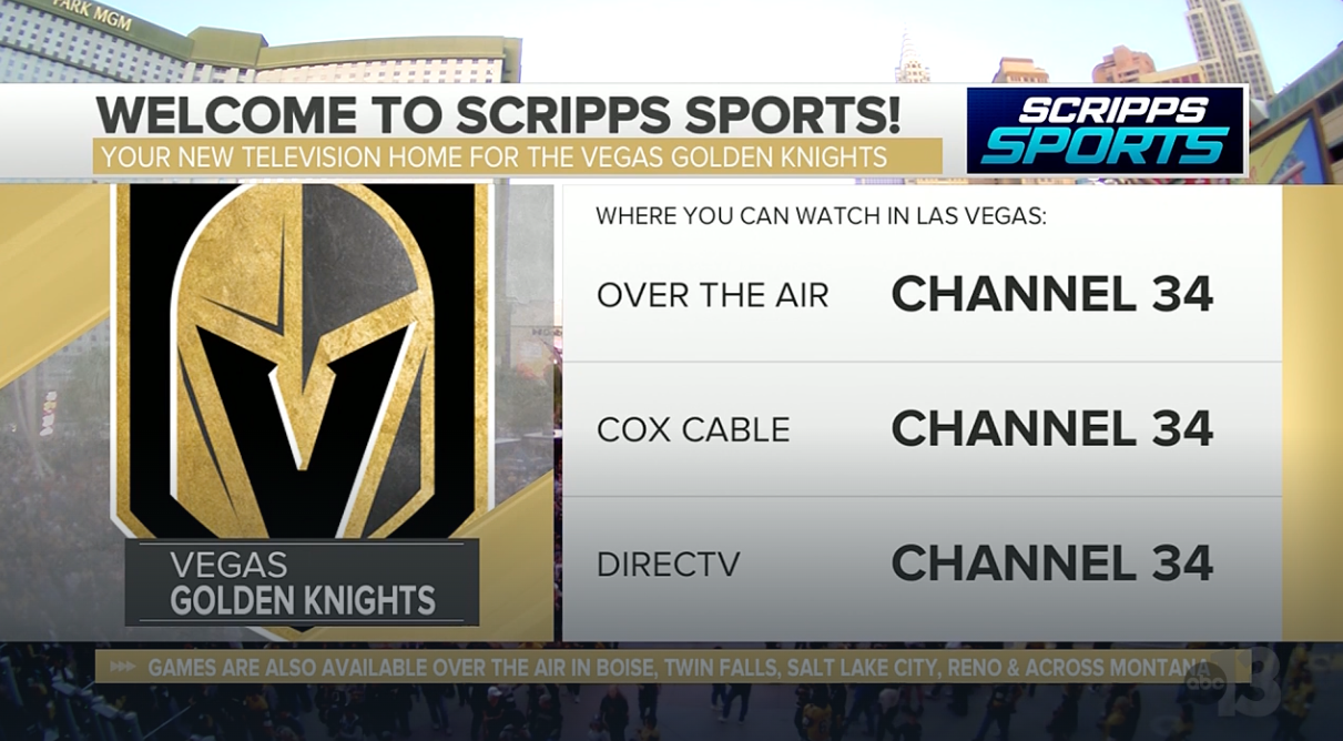 Nevada Sports Net to broadcast 75 Vegas Golden Knights games in