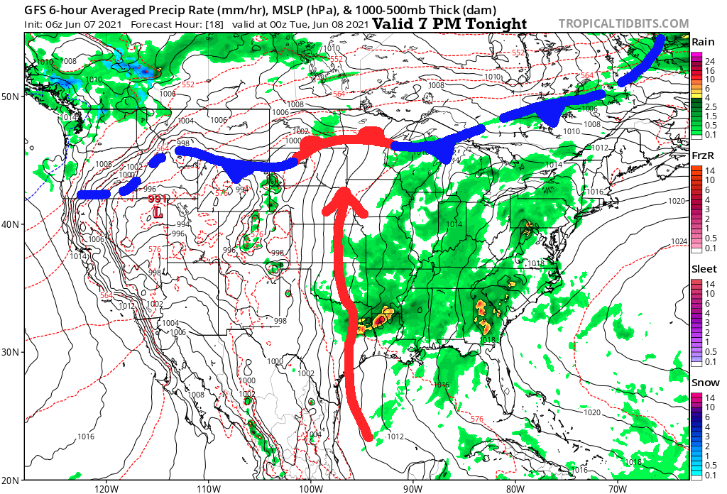 Surface Forecast This Evening