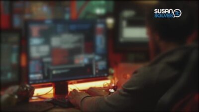 File photo of a person on a computer.