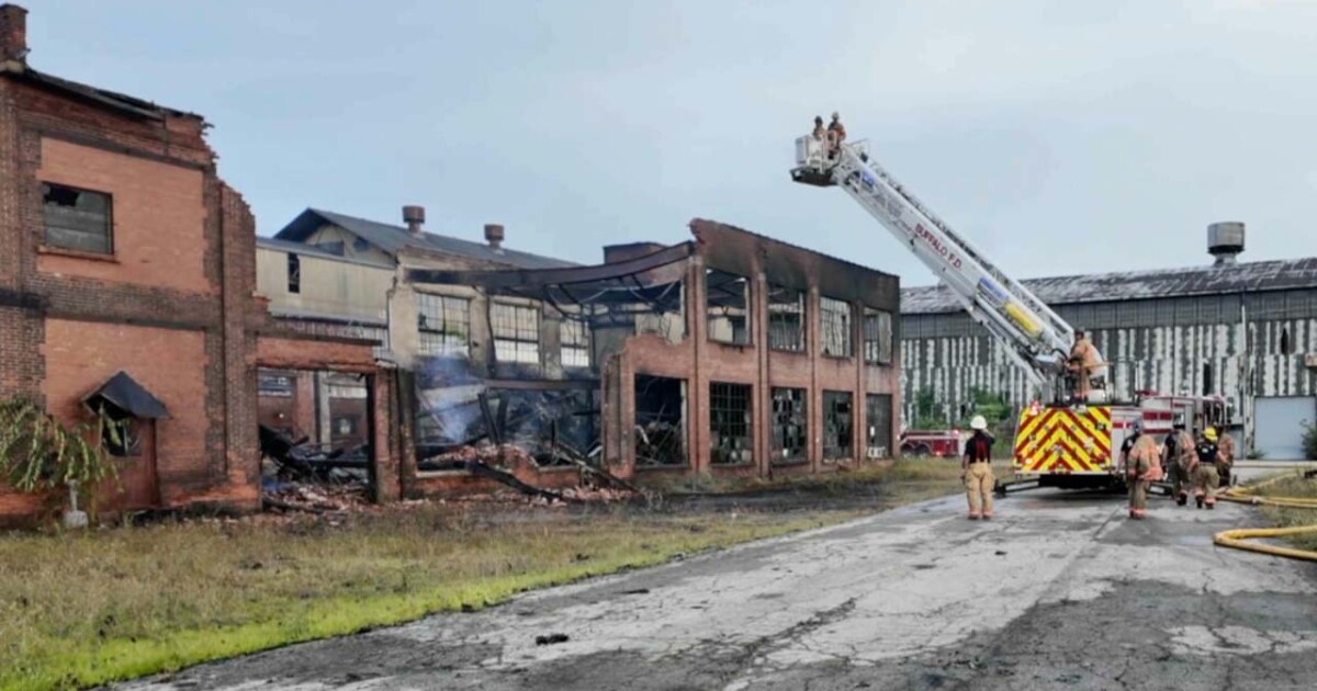Buffalo Fire Department responds to 3-alarm fire at vacant warehouse on city's East Side