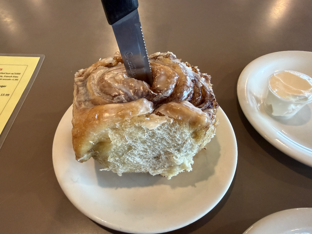 Gus Balon's famous cinnamon roll