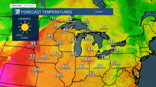 Temperatures remain near normal Monday with weak winds out of the north allowing for comfortable outdoor conditions