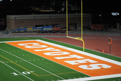 Alice Memorial Stadium turf endzone
