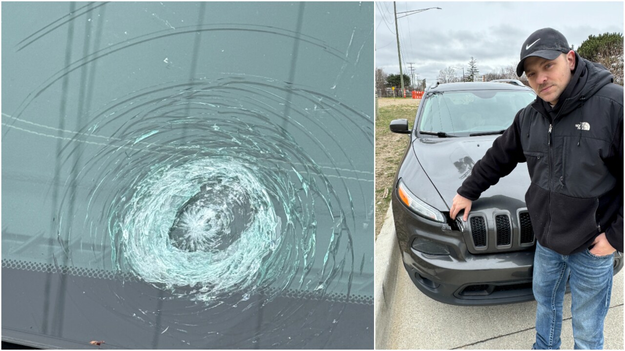 Sean Kokenos' damaged vehicle