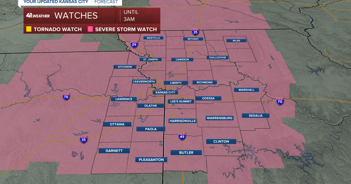 Kansas City area included in severe thunderstorm watch until 3 a.m.