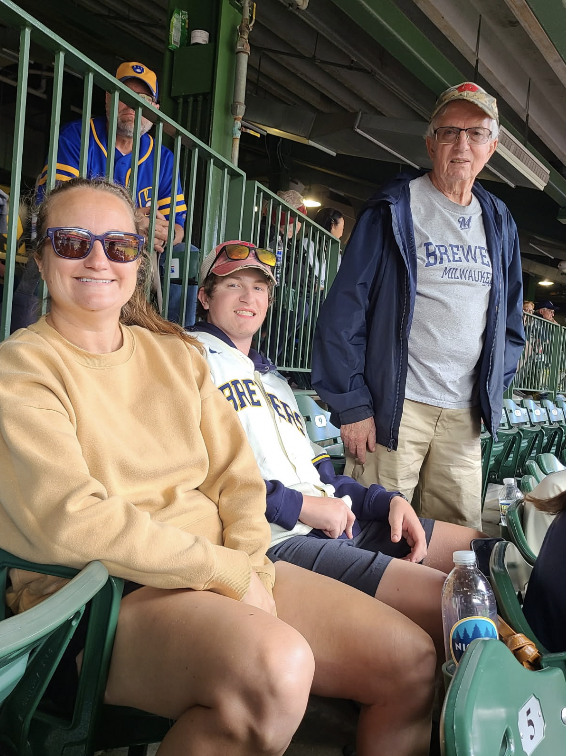 Tom at a Brewers game with Jackie