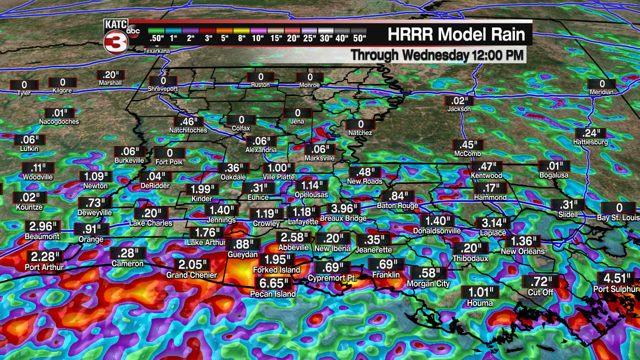 Extended HRRR Accumulation Acadiana.png